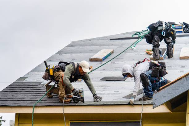 Professional Gutter Installation technician working in Warwick, MA